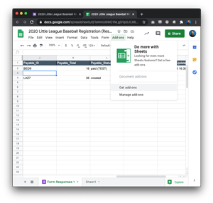 Payable Google Sheets Add-On